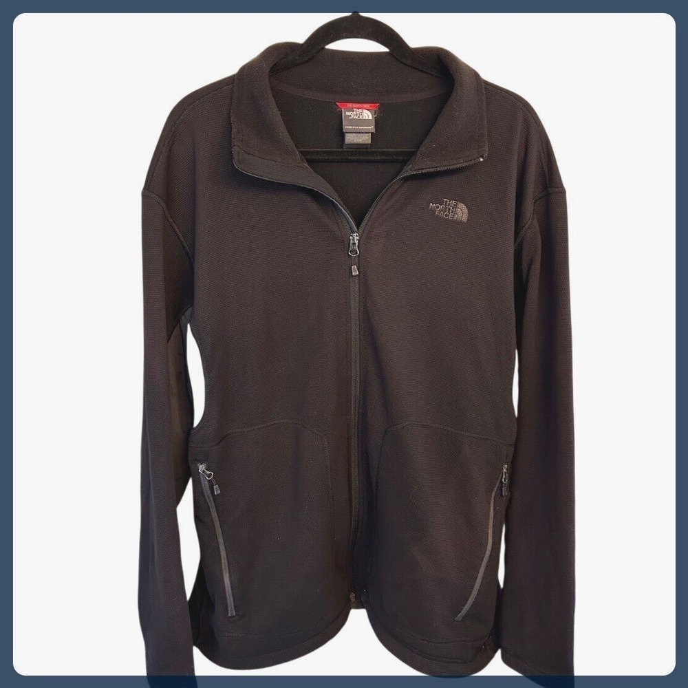 North Face TKA Stealth Fleece Soft shell Jacket Men's XL Blackout Logo Full Zip